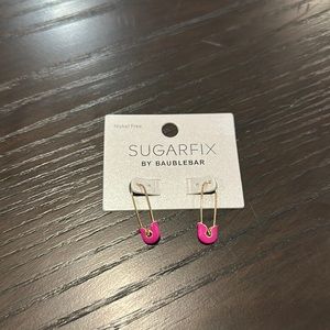 Pink Safety Pin Earrings